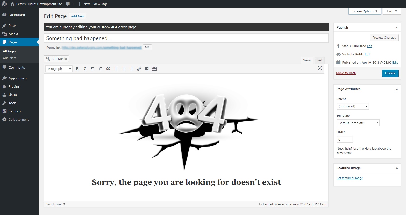 Customized 404 page thesis 06 image