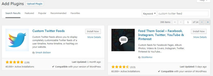 Custom Twitter Feeds WordPress Plugin