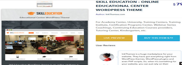 SKILL EDUCATION – ONLINE EDUCATIONAL CENTER WORDPRESS THEME