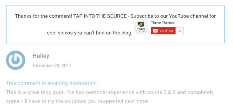 Thrive themes comment Social comment feature