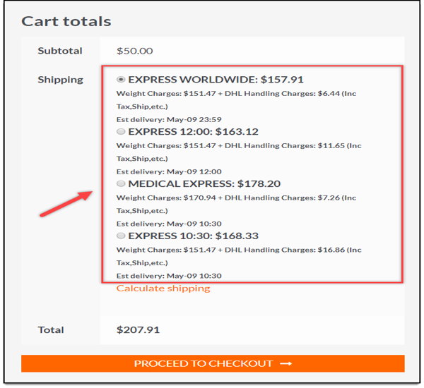 WooCommerce DHL Express Live Shipping Rates