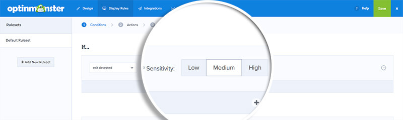 exit sensitivity setting